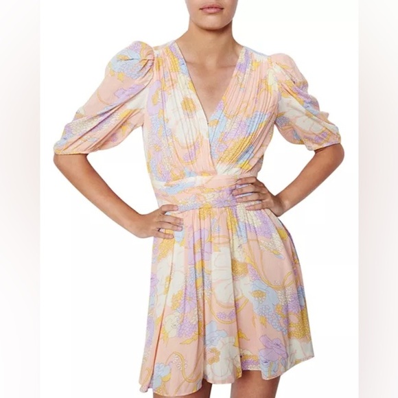 ba&sh Noam Puff Sleeve Mini Dress - NWT Size M - Picture 4 of 7
